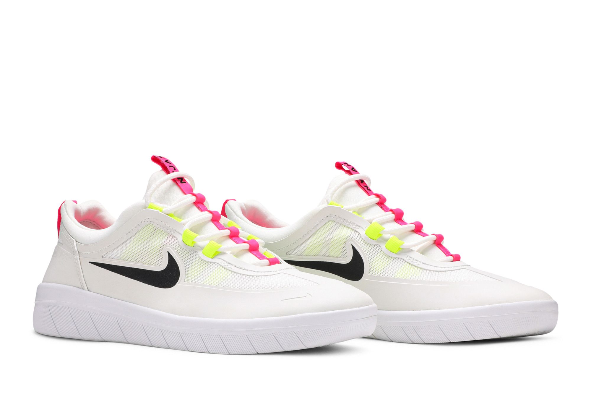 nyjah free summit white volt and pink shoes