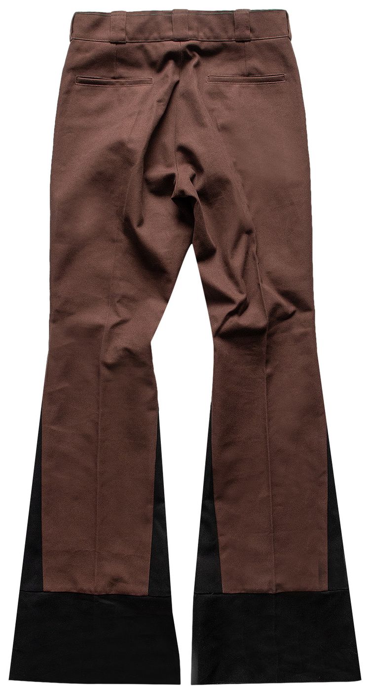 Raf Simons Flared Pants With Contrasting Inserts BrownBlack