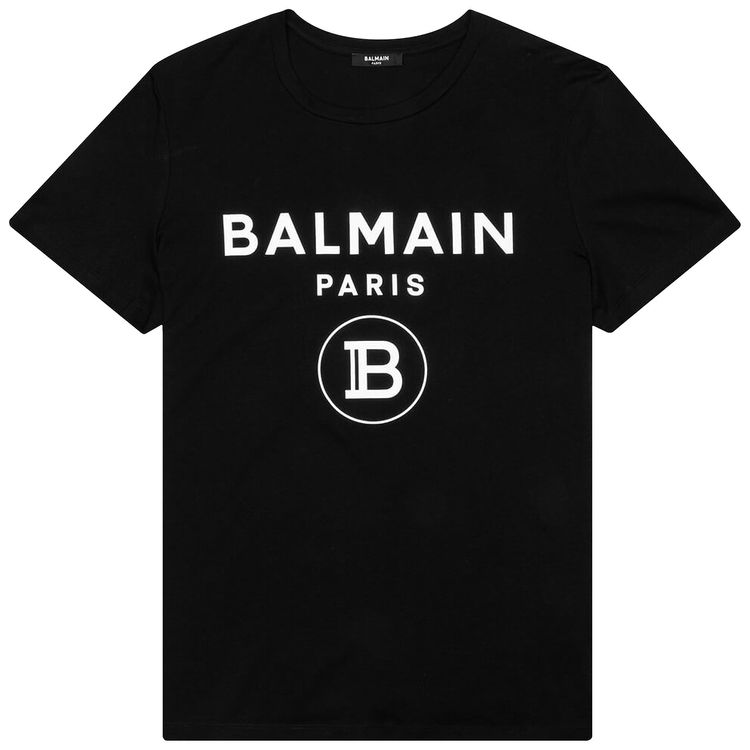 Balmain Printed T Shirt Black