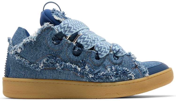 Lanvin Curb Sneakers Frayed Denim