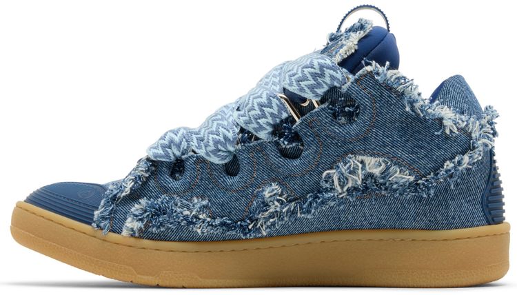 Lanvin Curb Sneakers Frayed Denim