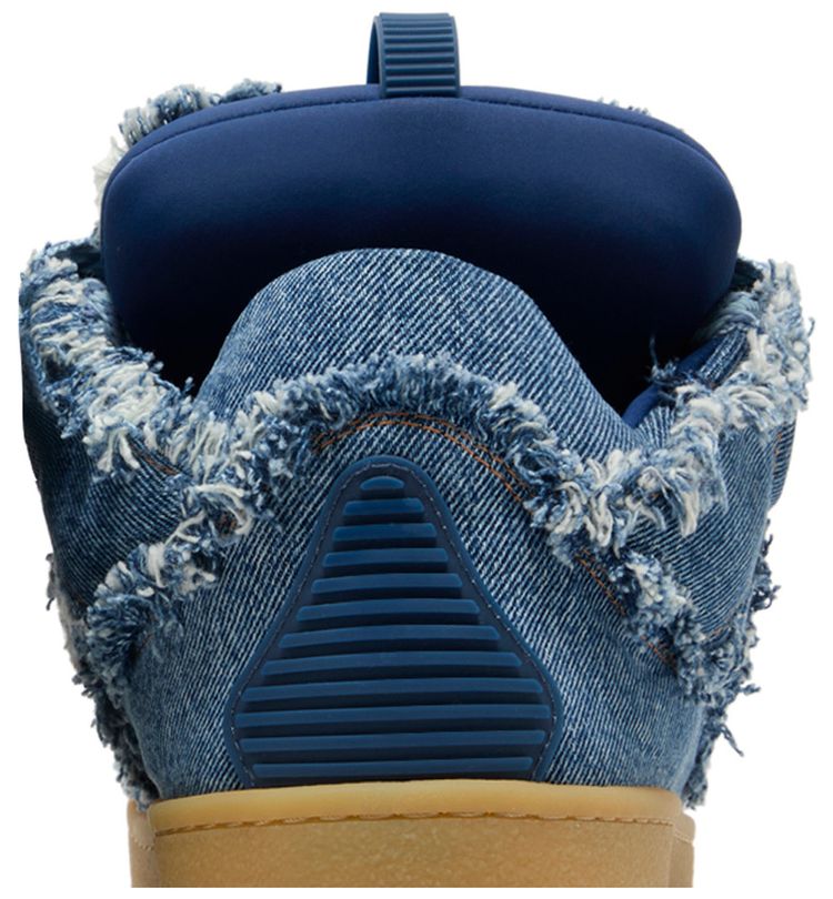 Lanvin Curb Sneakers Frayed Denim
