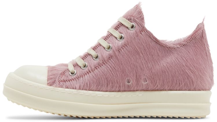 Rick Owens Wmns Lido Runway Low Sneaker Dusty Pink Cow Fur