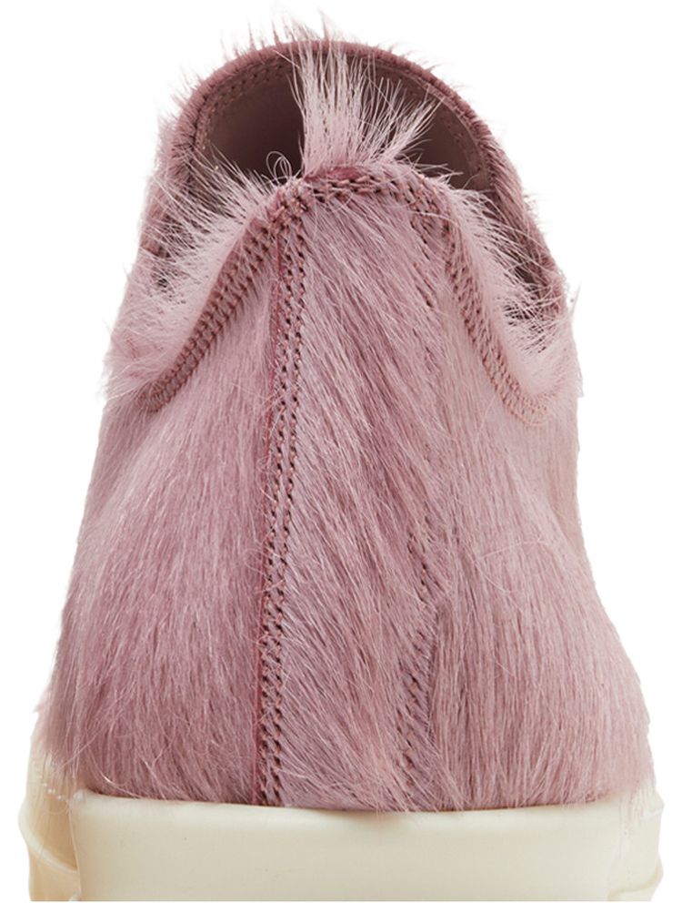Rick Owens Wmns Lido Runway Low Sneaker Dusty Pink Cow Fur