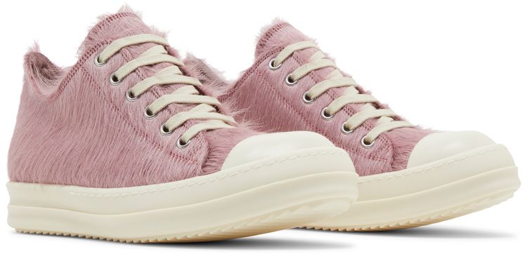 Rick Owens Wmns Lido Runway Low Sneaker Dusty Pink Cow Fur