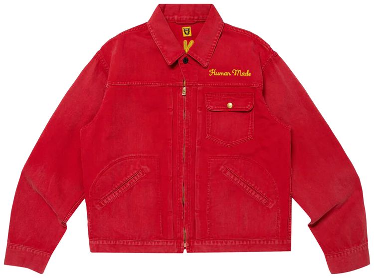 Human Made Zip Up Work Jacket Red