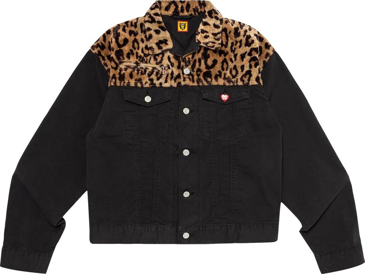 Human Made Leopard Denim Work Jacket Black