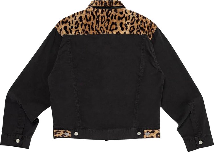 Human Made Leopard Denim Work Jacket Black