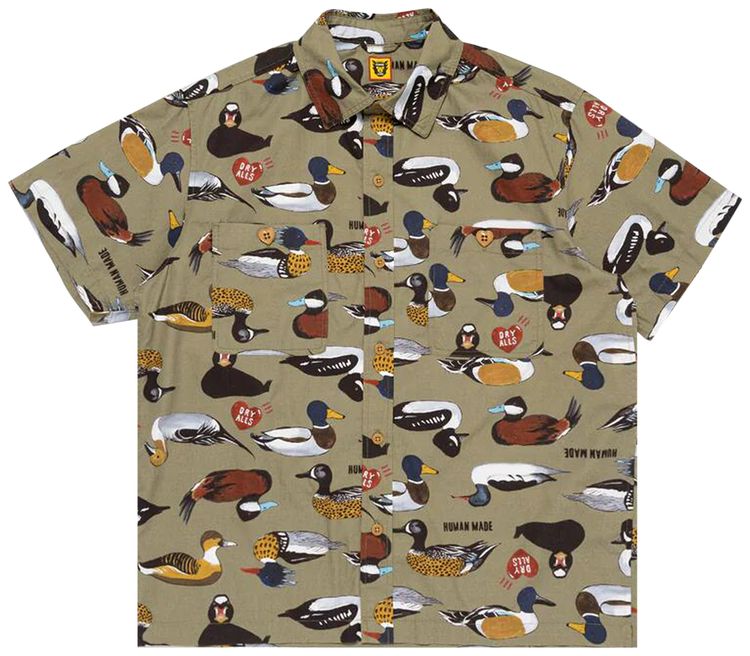 Human Made Duck Short Sleeve Shirt Olive Drab