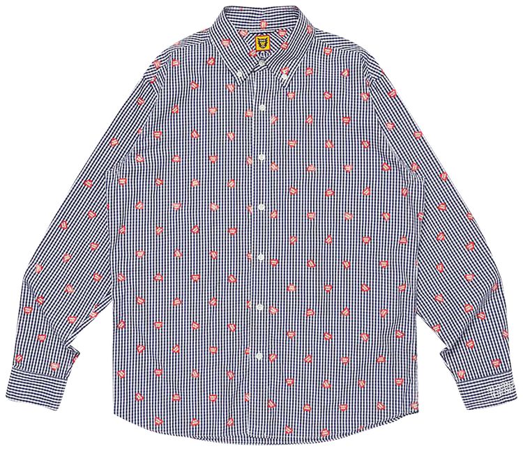 Human Made Heart Gingham Check Shirt Navy