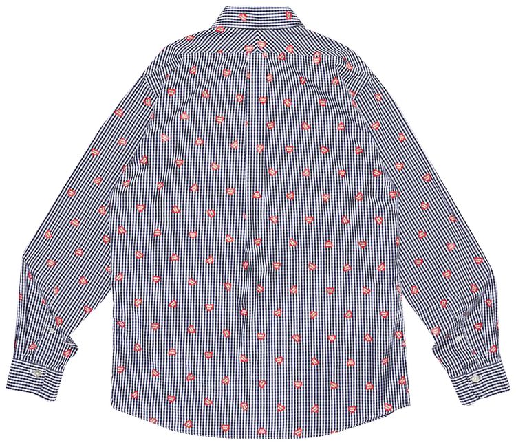 Human Made Heart Gingham Check Shirt Navy