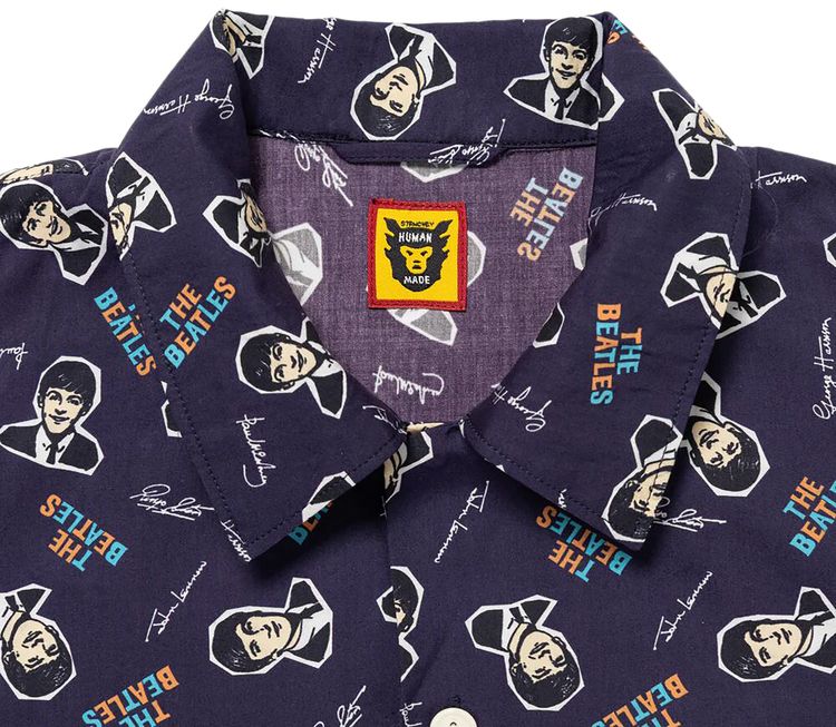 Human Made Beatles Aloha Shirt Navy