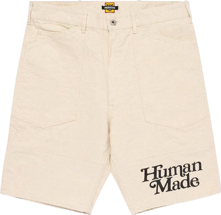 Human Made Work Shorts White