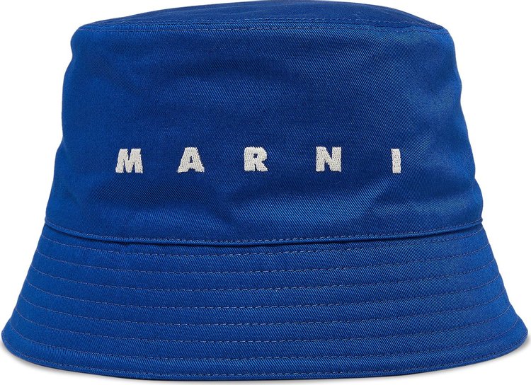 Marni Gabardine Bucket Hat Mazarine Blue