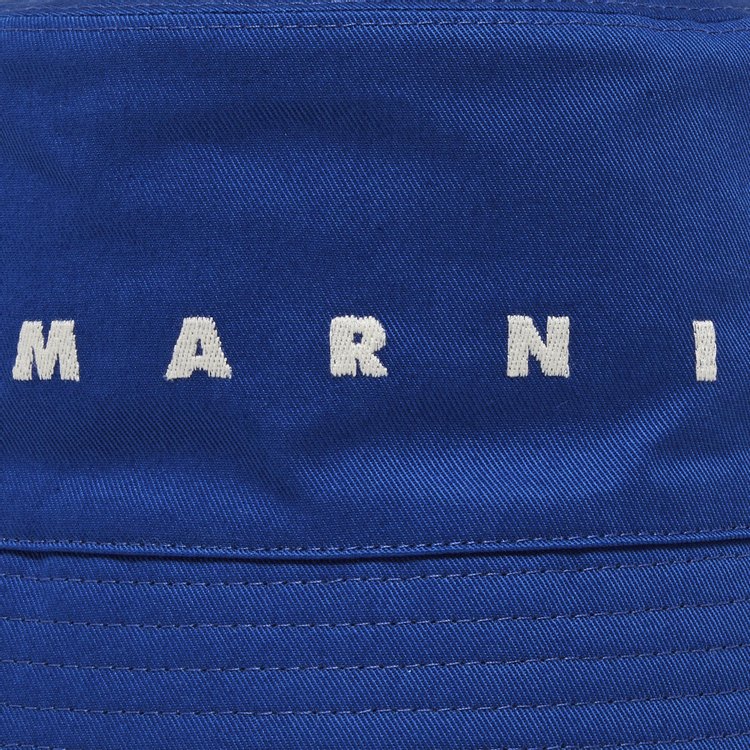 Marni Gabardine Bucket Hat Mazarine Blue