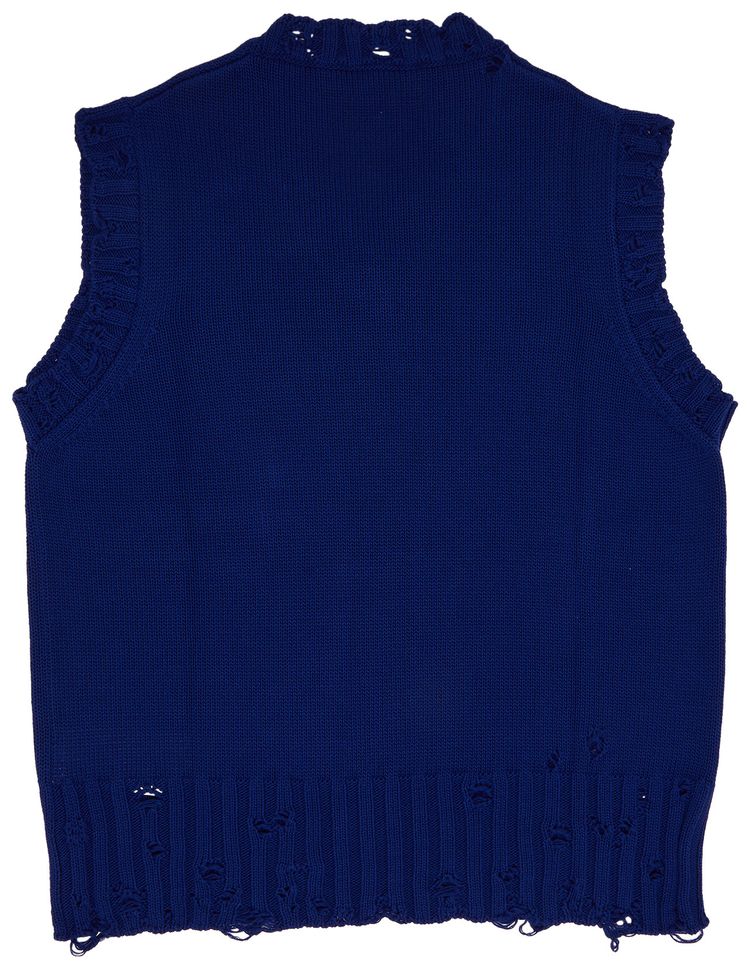 Marni Dishevelled V Neck Sweater Bluette