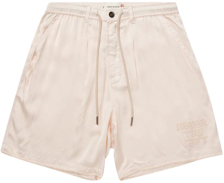 Honor The Gift Blanket Stitch Shorts Bone