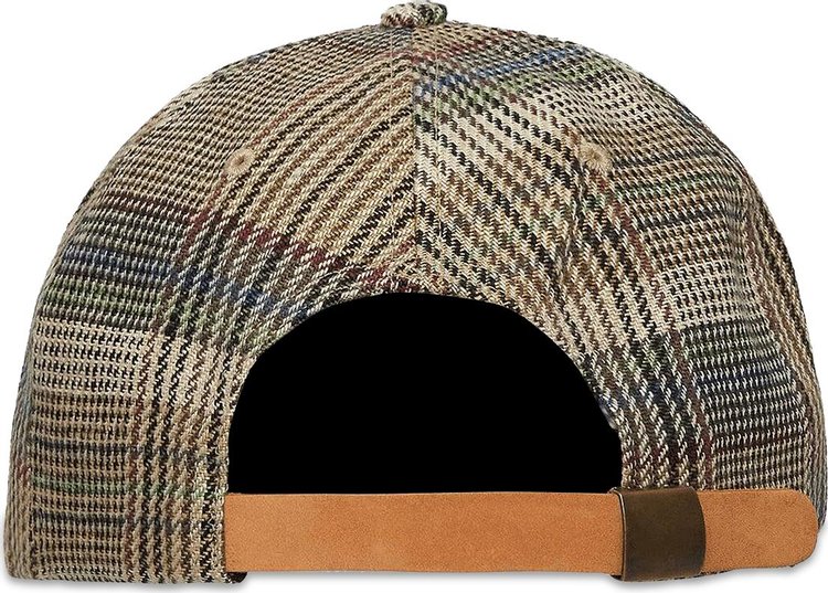 Noah Plaid Crown 5 Panel Hat Tan Plaid