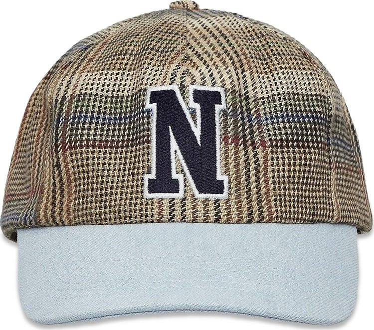 Noah Plaid Crown 5 Panel Hat Tan Plaid