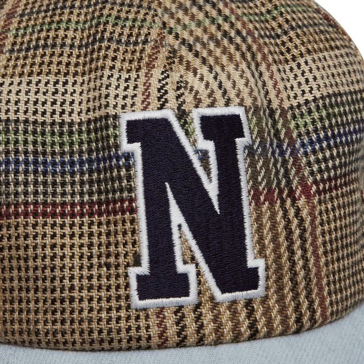 Noah Plaid Crown 5 Panel Hat Tan Plaid