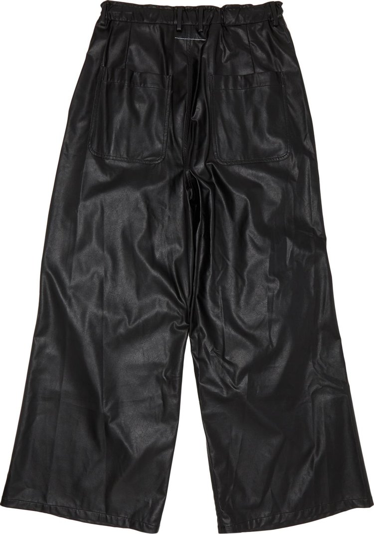 MM6 Maison Margiela Lightweight Faux Leather Pants Black