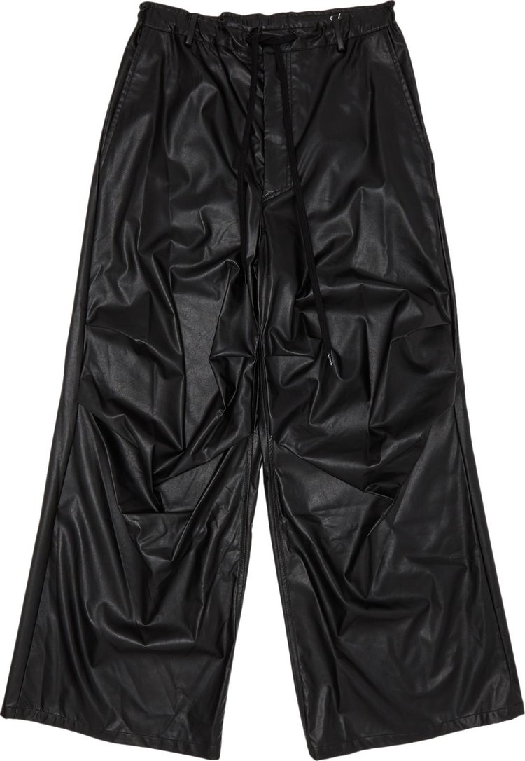 MM6 Maison Margiela Lightweight Faux Leather Pants Black