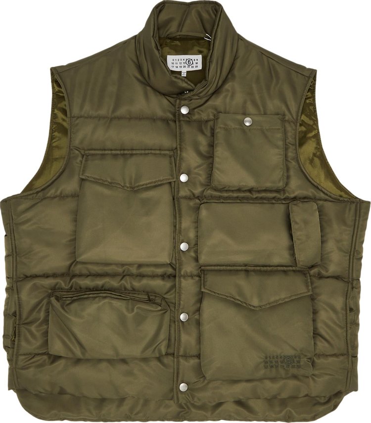 MM6 Maison Margiela Nylon Gilet Khaki