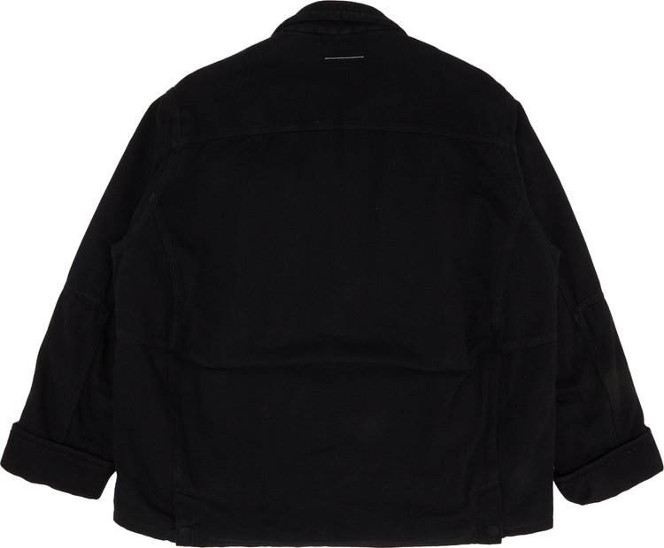 MM6 Maison Margiela Oversized Denim Sports Jacket Black