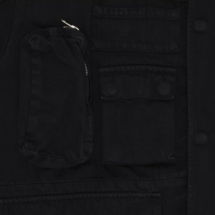 MM6 Maison Margiela Oversized Denim Sports Jacket Black