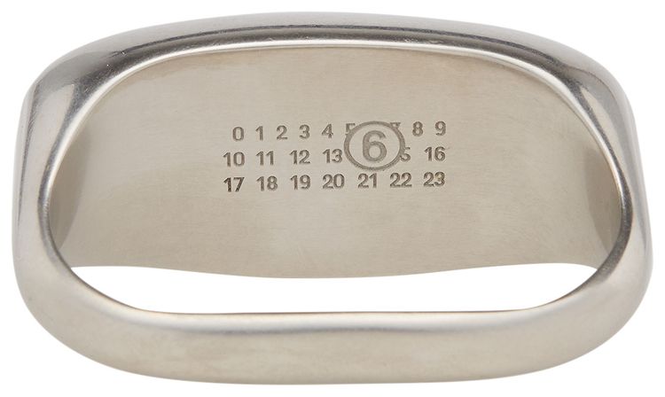 MM6 Maison Margiela Metal Elongated Ring Palladio Burattato