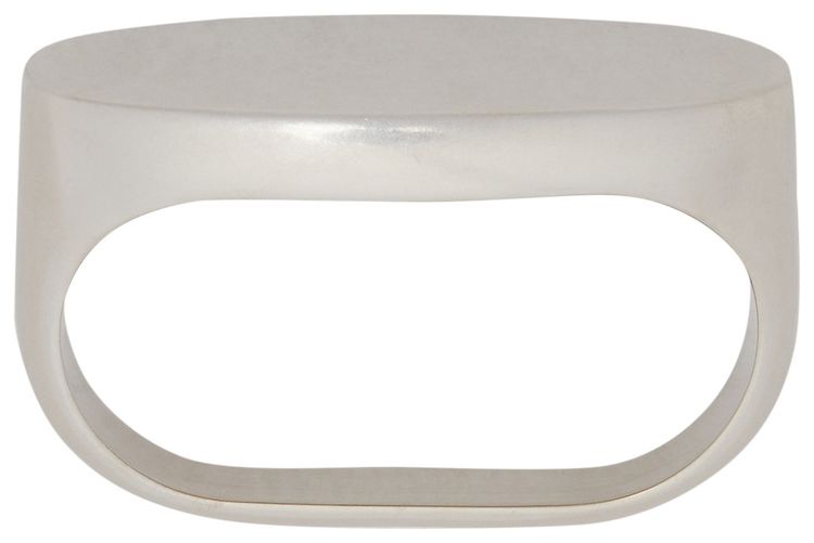 MM6 Maison Margiela Metal Elongated Ring Palladio Burattato