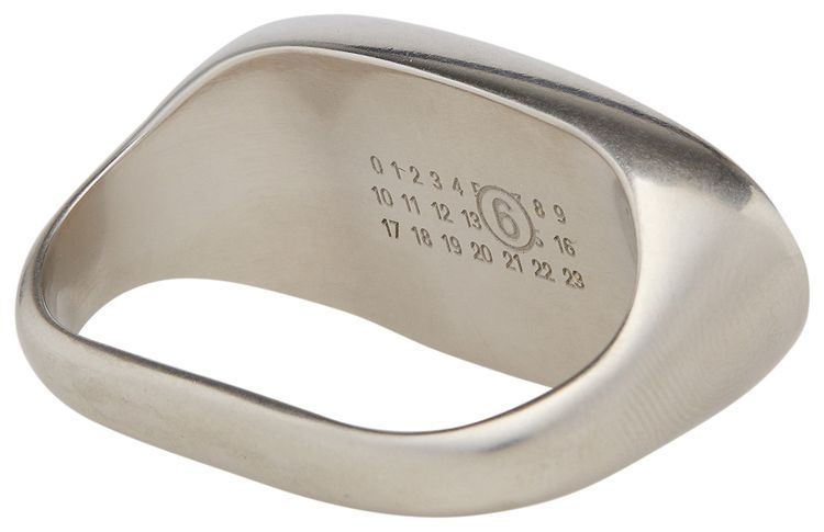 MM6 Maison Margiela Metal Elongated Ring Palladio Burattato