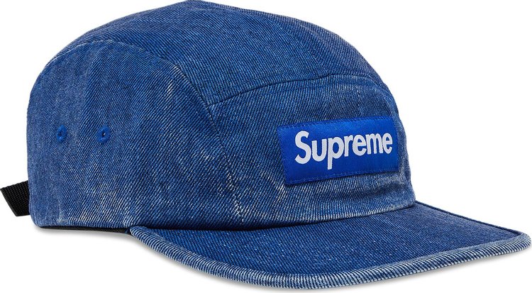 Supreme Coated Denim Camp Cap Royal