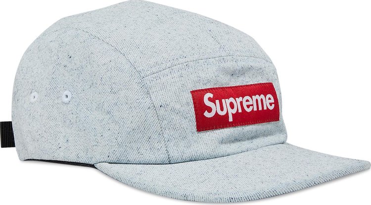 Supreme Coated Denim Camp Cap White