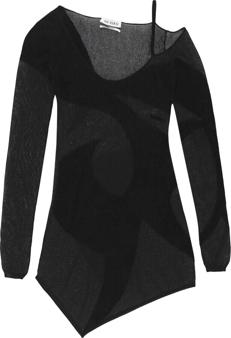 The Attico Long Sleeve Mini Dress Black