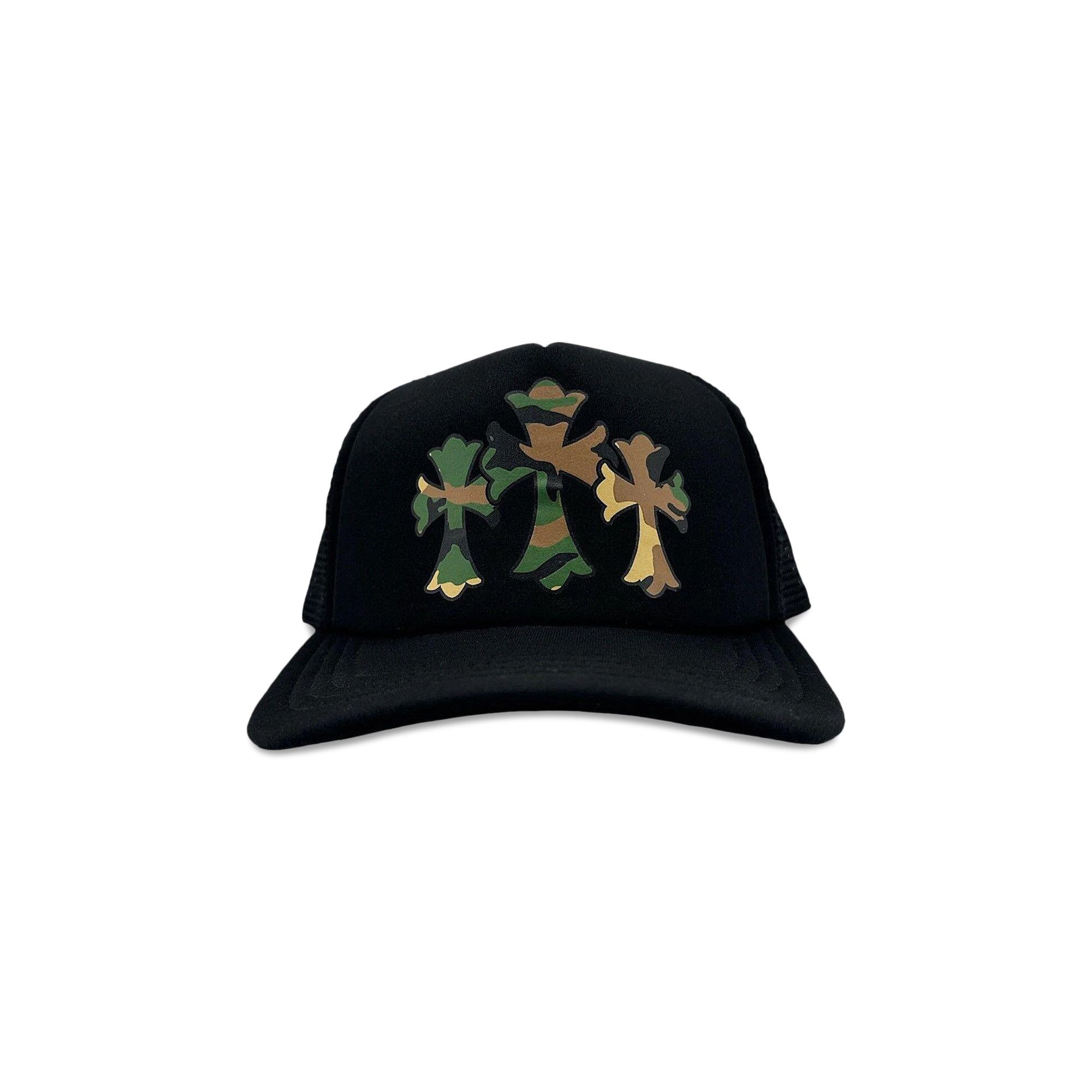 Buy Chrome Hearts Triple Cross Trucker Hat 'Black/Black