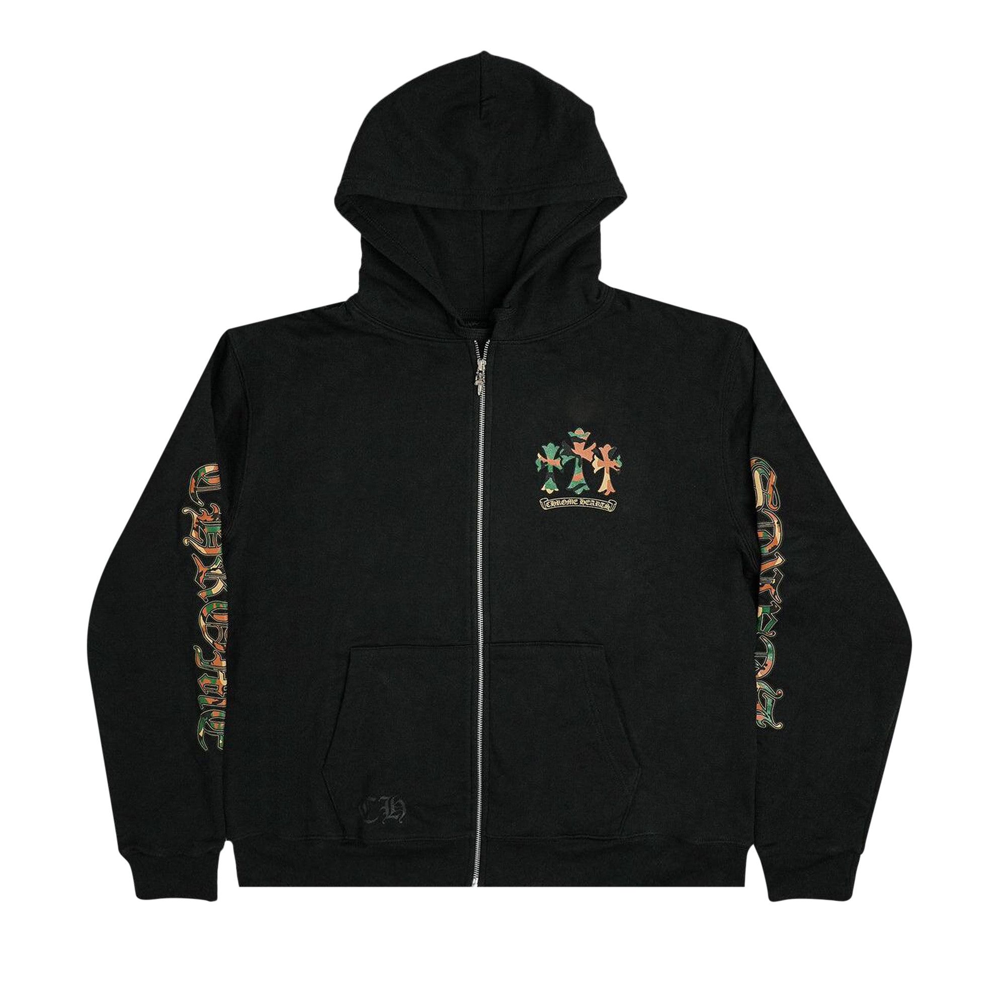 Buy Chrome Hearts Horse Zip Up Hoodie 'Black/Camo' - 1383