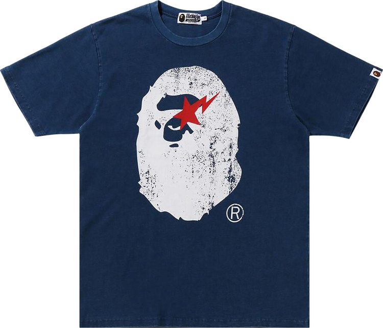 BAPE Ape Head Indigo Tee Light Indigo