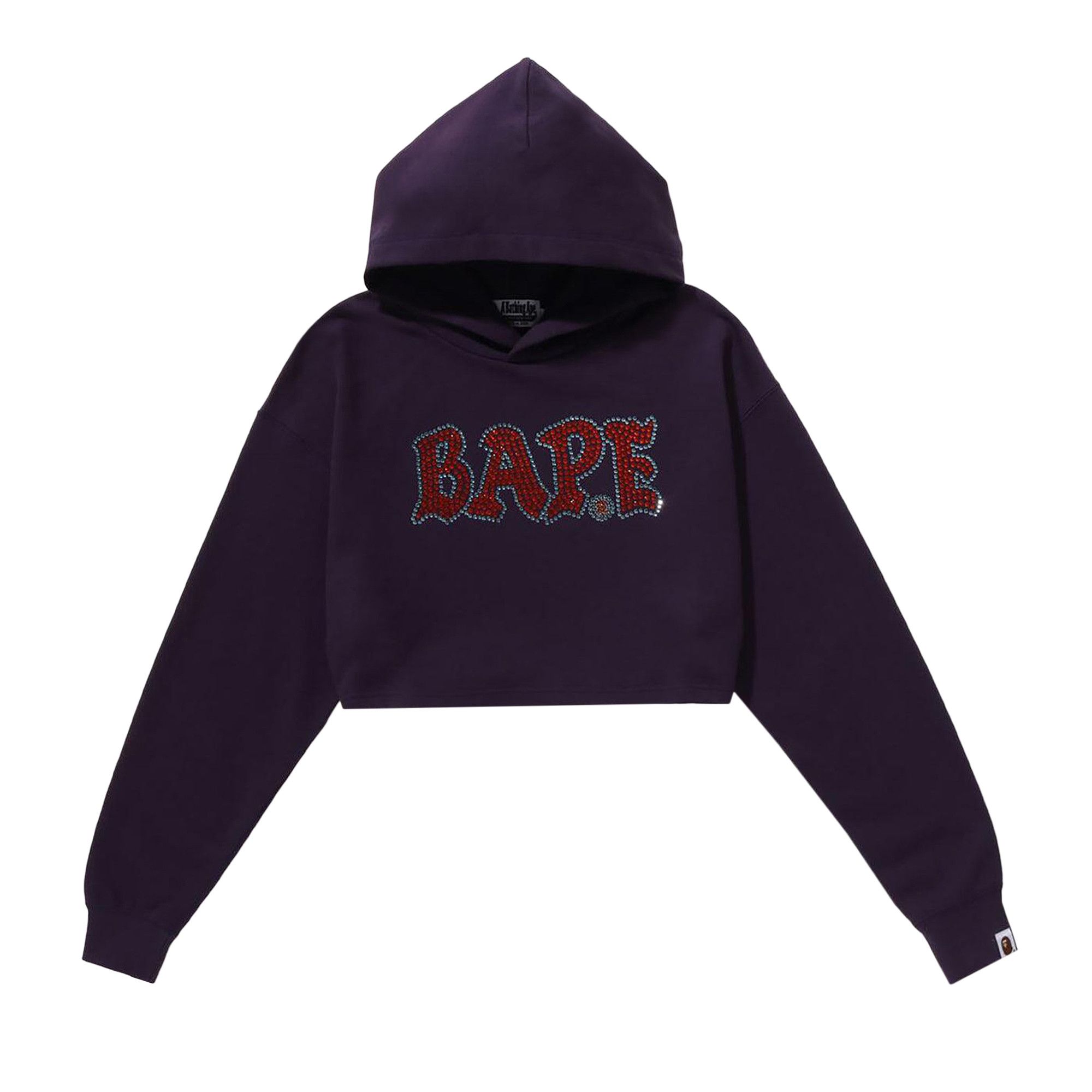 Buy BAPE Graffiti Studded Cropped Hoodie 'White' - 1I80 214