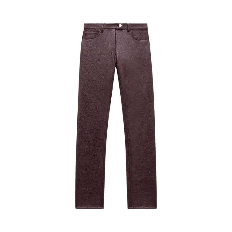 Courreges Reedition 5 Pocket Vinyl Pants Burgundy