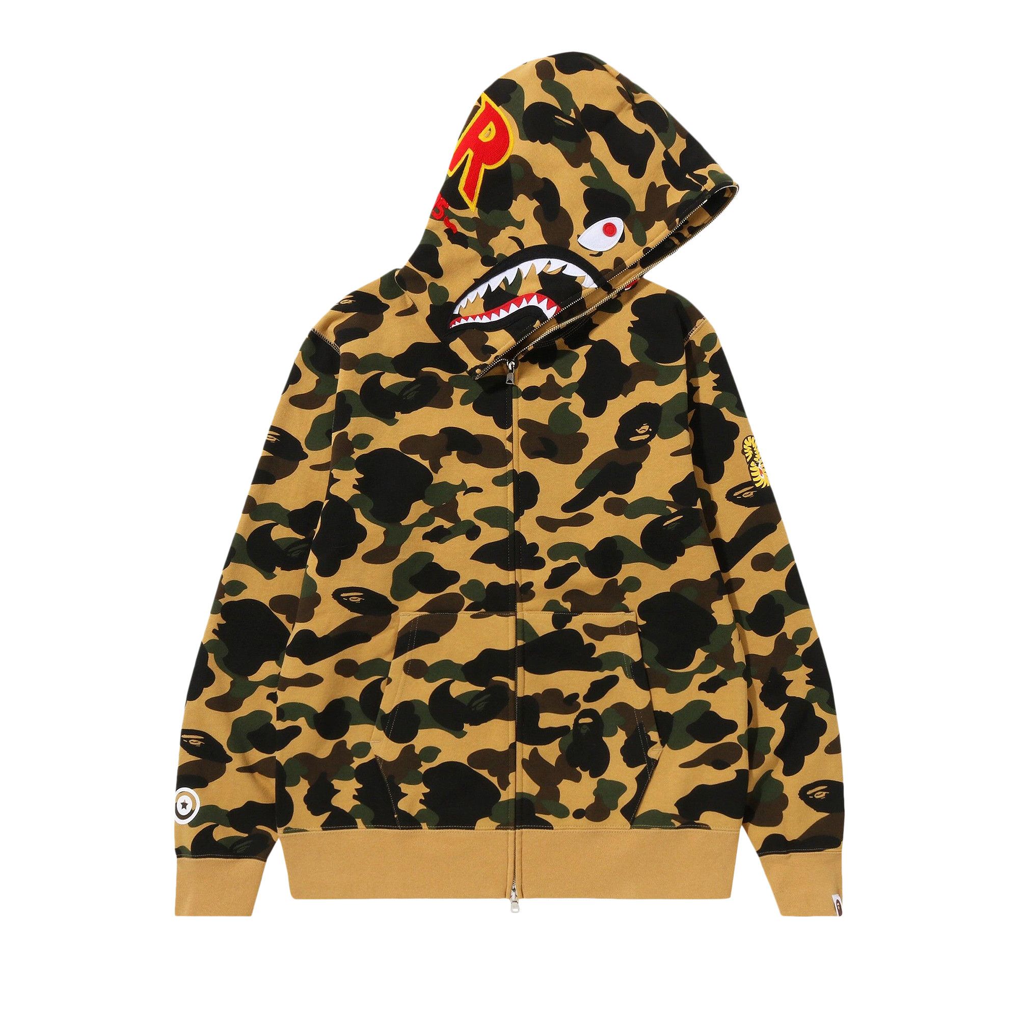 Buy BAPE 1st Camo PONR Shark Full Zip Hoodie Yellow 1I80 115 015 YELLOW GOAT CA