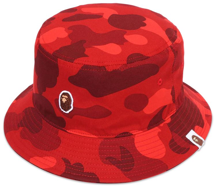 BAPE Color Camo Bucket Hat Red