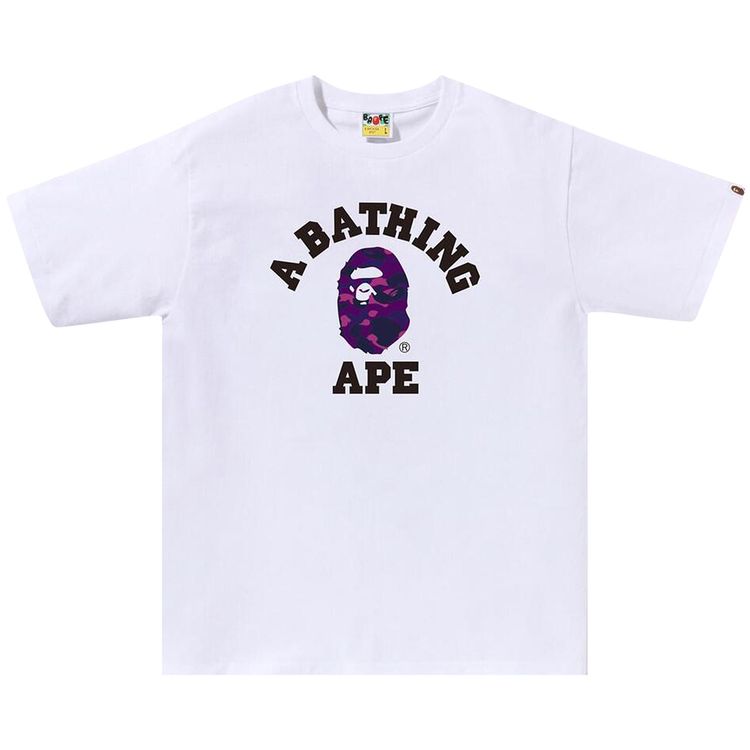 BAPE Color Camo College Tee WhitePurple