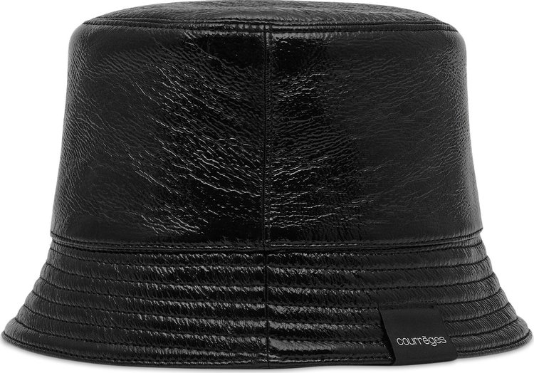 Courreges Signature Vinyl Bucket Hat Black