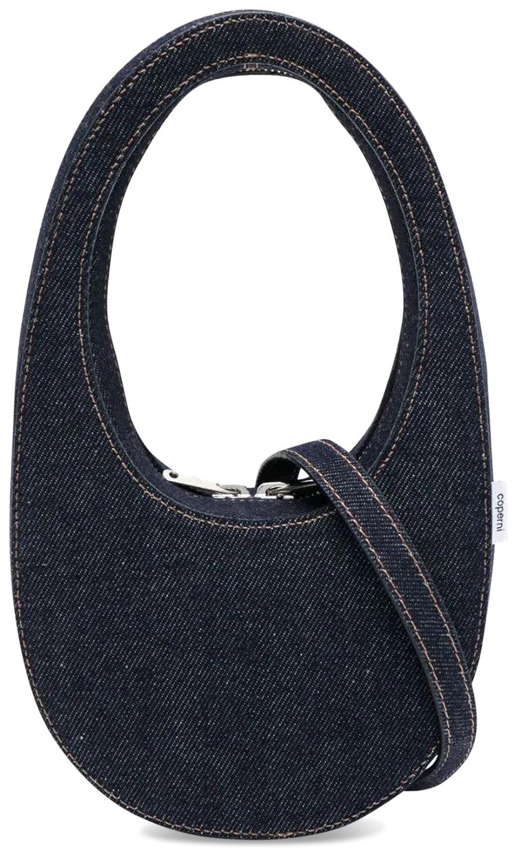 Coperni Denim Crossbody Mini Swipe Bag Navy