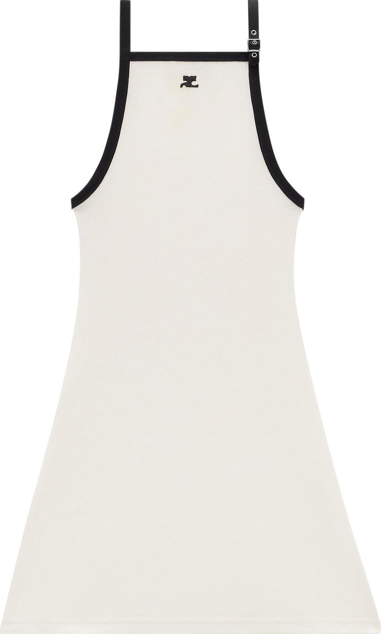 Courreges Buckle Contrast Dress WhiteBlack