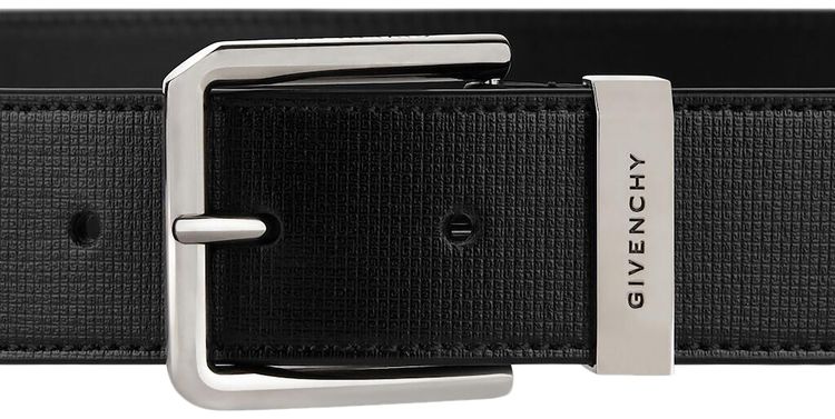 Givenchy Logo Engraved Buckle Belt Black