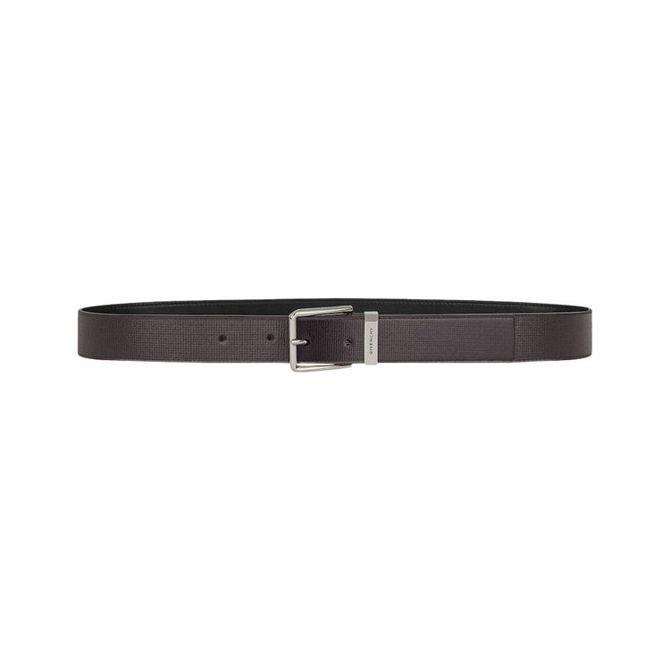 Givenchy Logo Engraved Buckle Belt Dark Brown