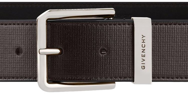 Givenchy Logo Engraved Buckle Belt Dark Brown