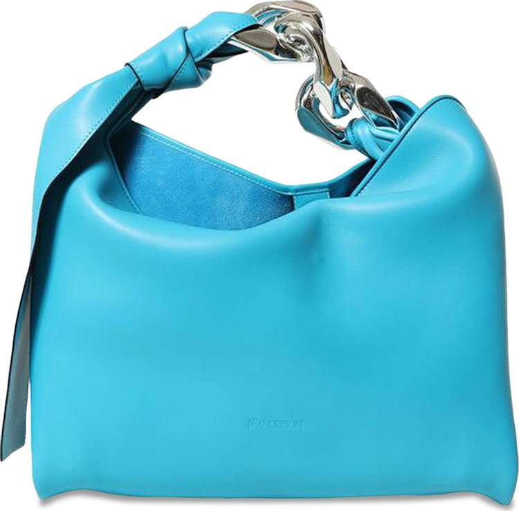 JW Anderson Small Chain Hobo Leather Shoulder Bag Turquoise